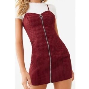 Forever 21 Zipper Plaid Dress Size M
